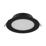 Noxion Downlight LED Hera Plat Encastré Noir 21W 2400lm 100D - 827-830-840 CCT | 214mm - Diamètre 200mm